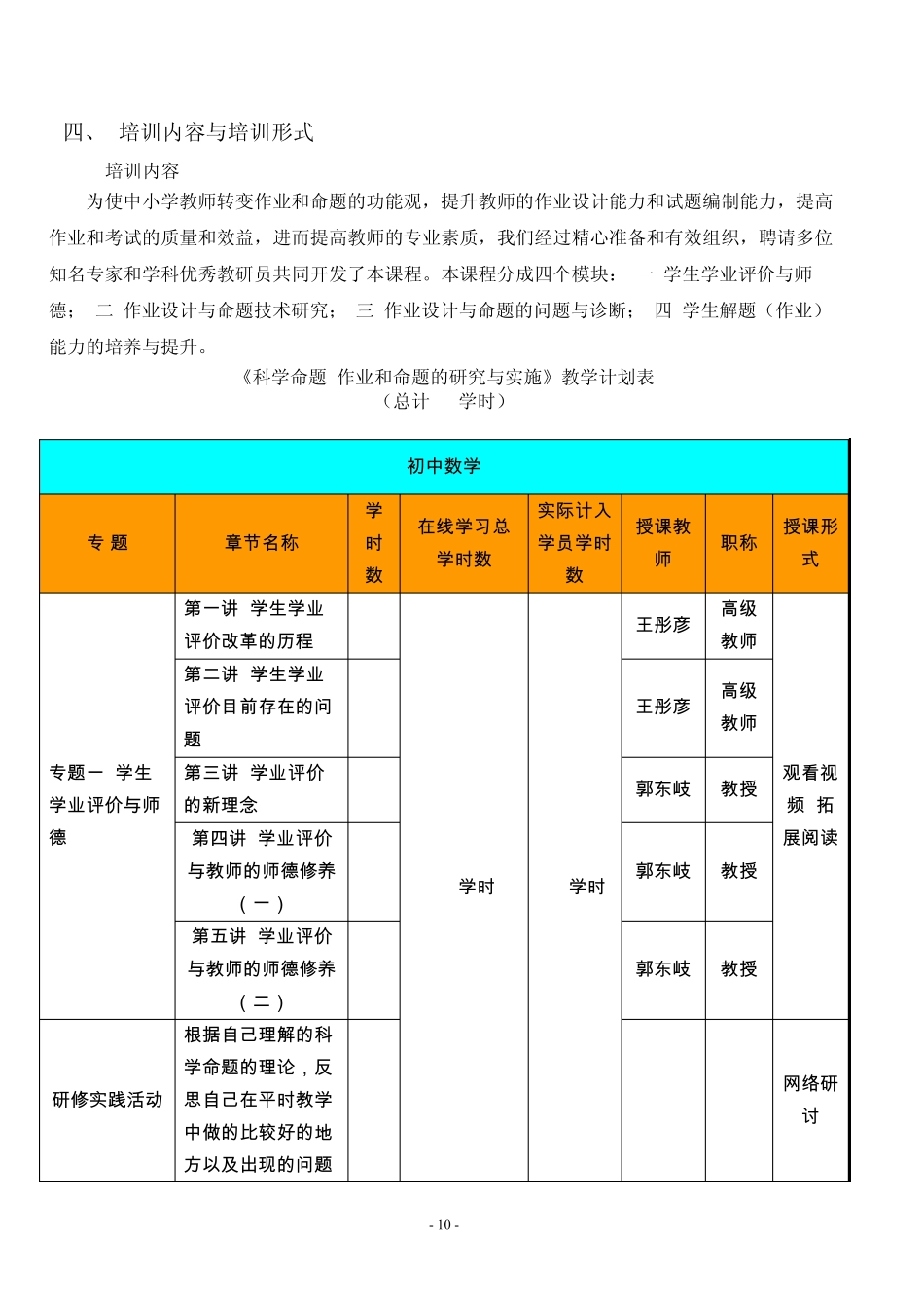 科学命题初中数学培训方案_第2页