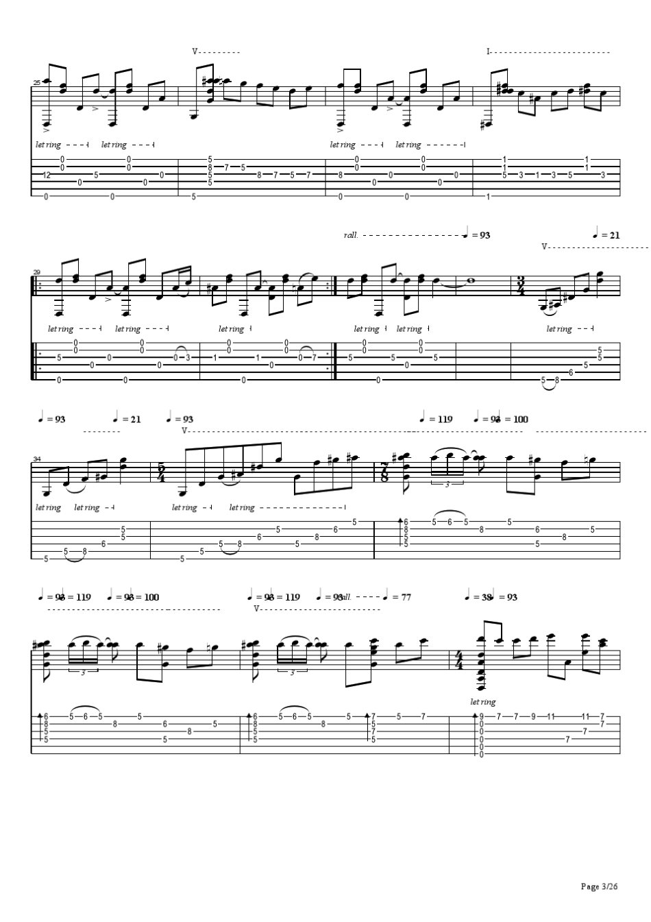 科庸巴巴古典吉他谱六线谱_第3页