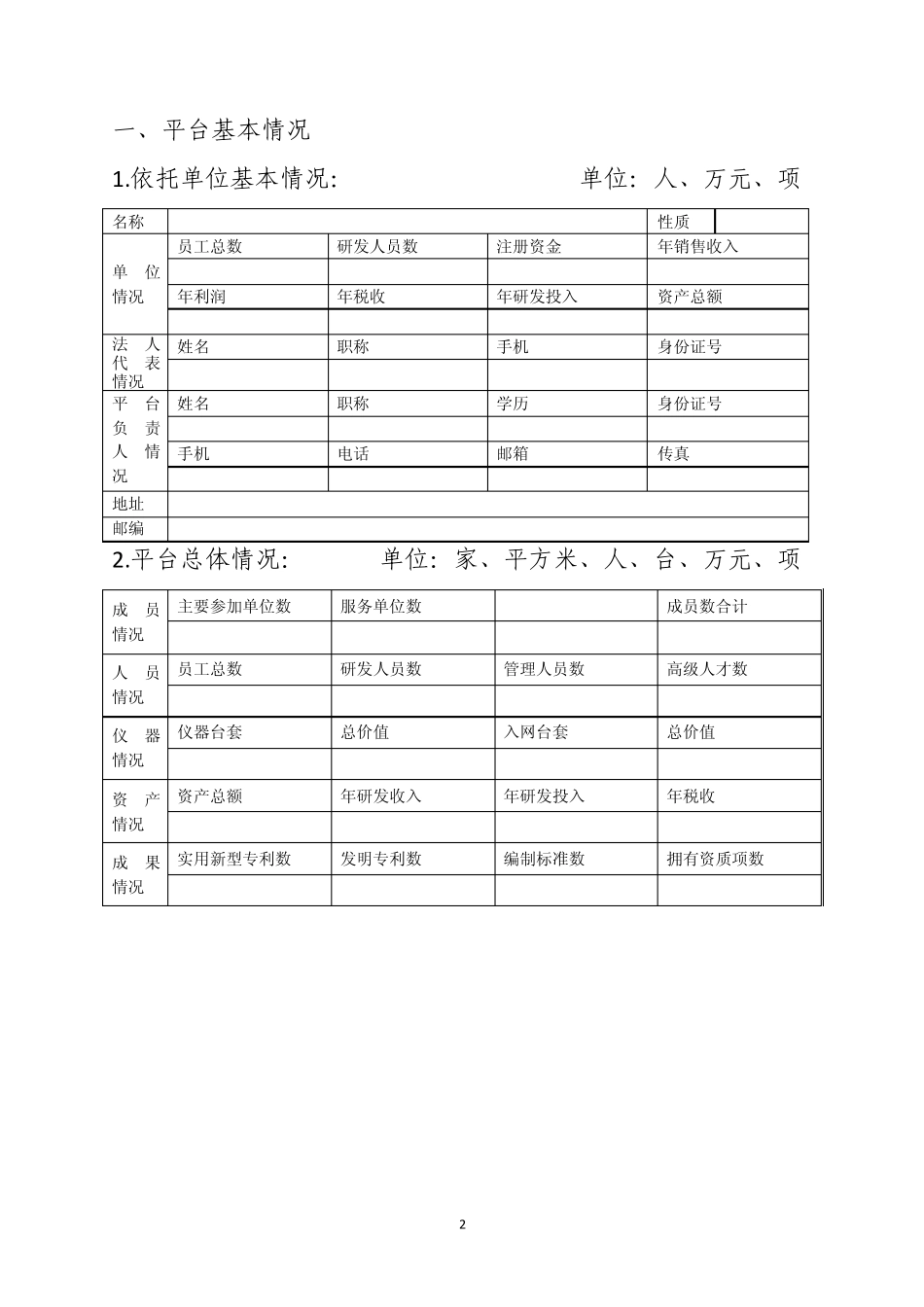 科技创新研发平台申请书_第2页