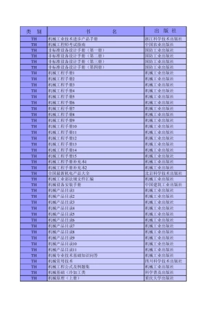 科技图书目录(机械工业)