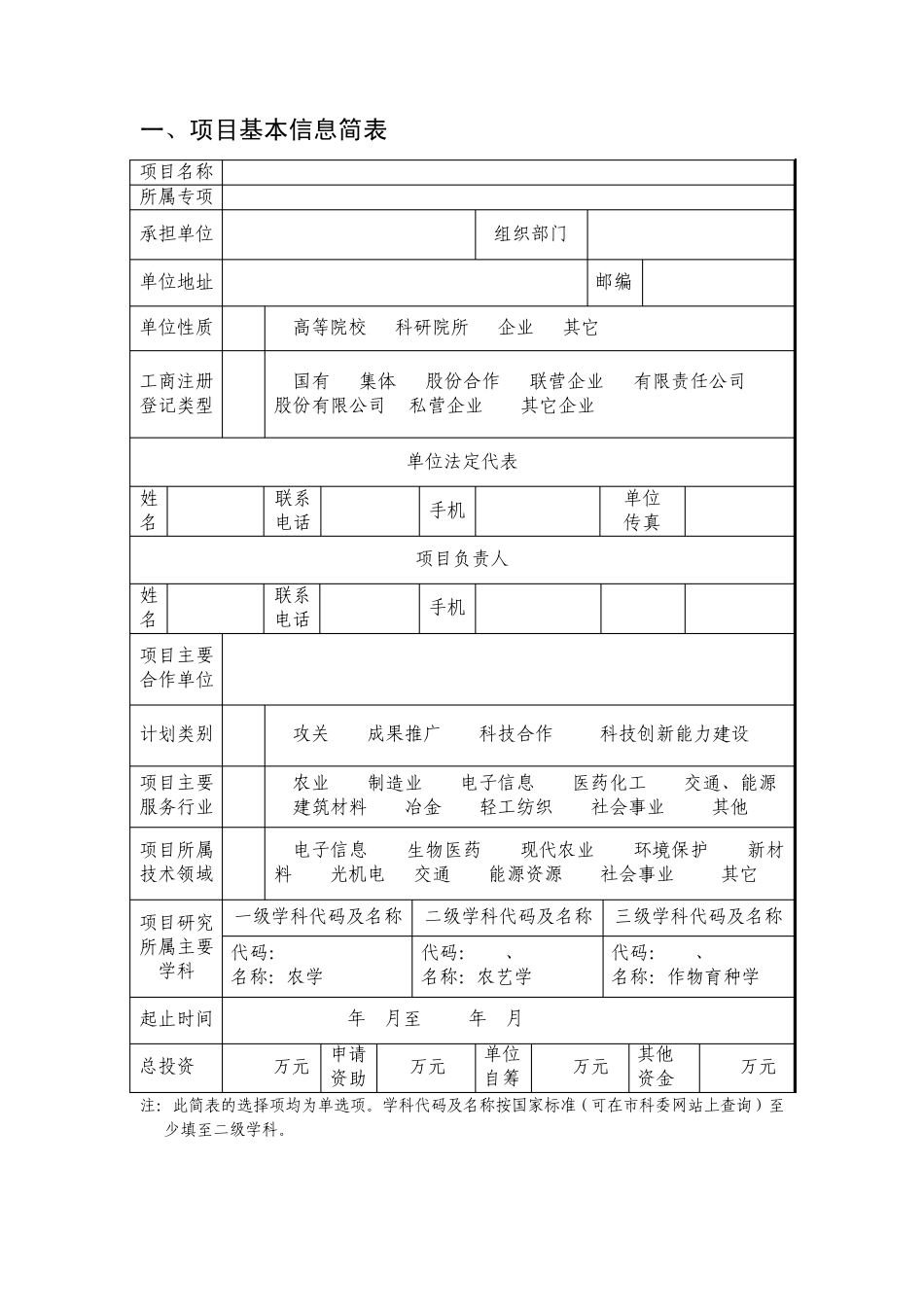 科技计划项目立项申请书_第3页