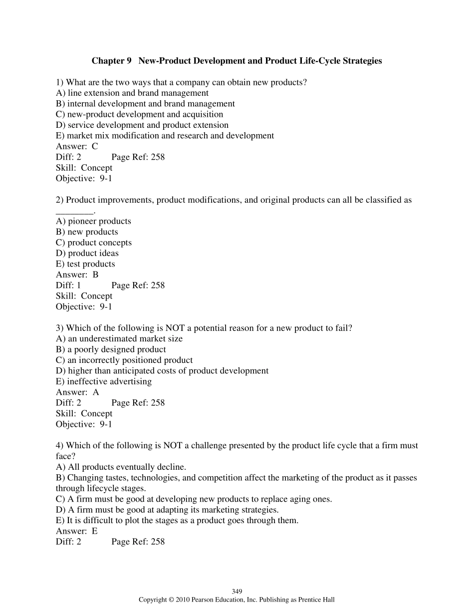 科特勒市场营销第九章习题与答案_第1页