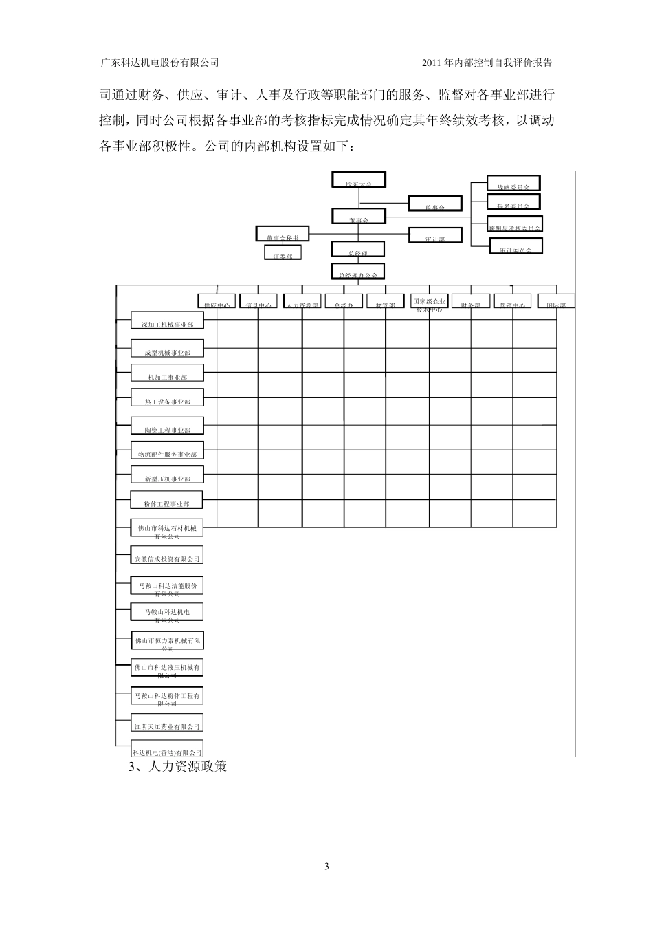 科达机电：2011年度内部控制评价报告_第3页