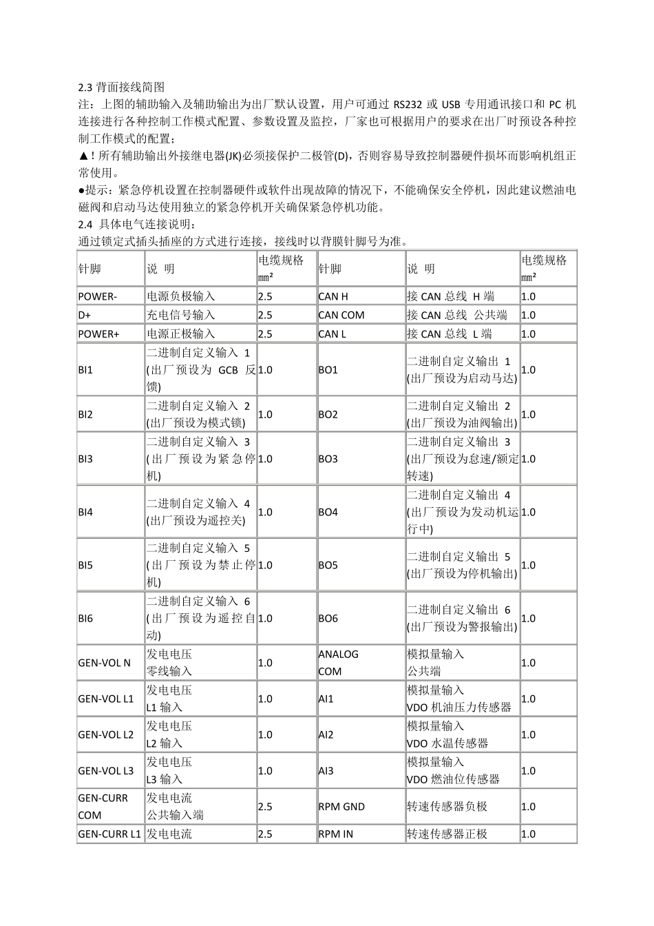 科迈ComApMRS16发电机组控制器说明书_第3页