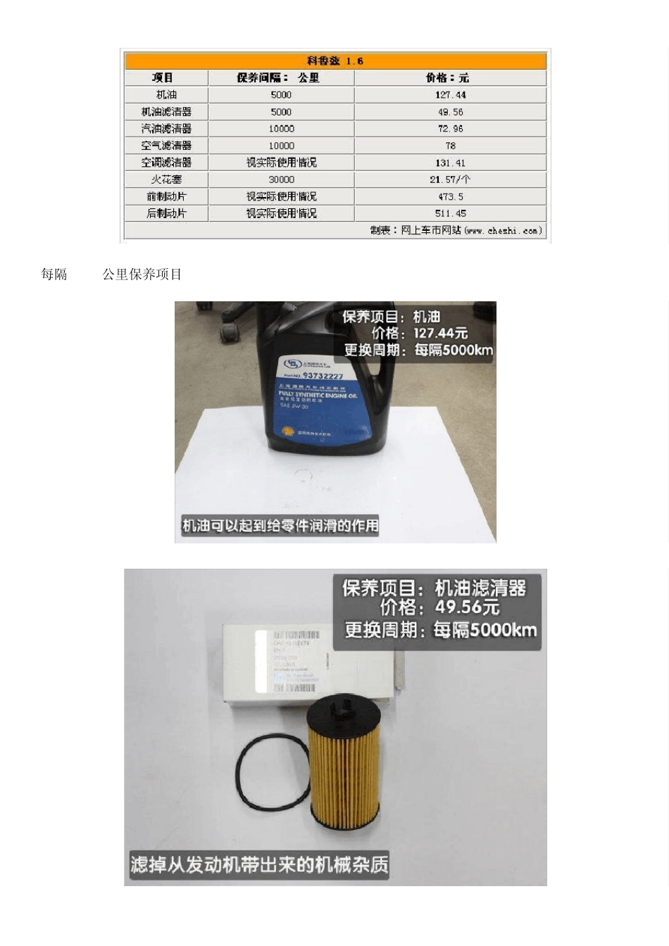 科鲁兹保养费用明细_第2页