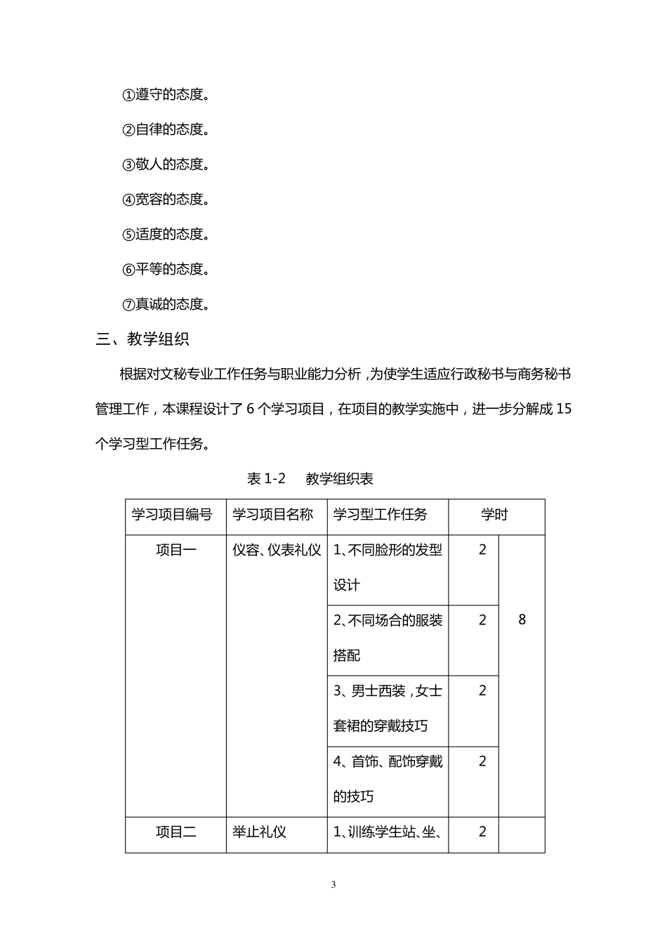 秘书礼仪课程标准_第3页