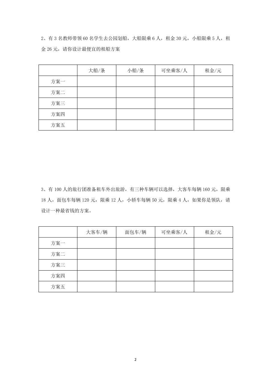 租车租船方案问题_第2页