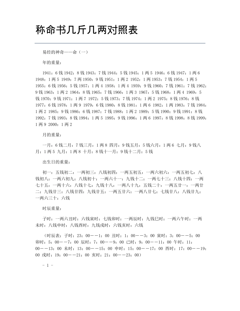 称命书几斤几两对照表_第1页