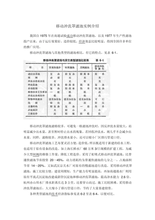 移动冲洗罩滤池实例介绍