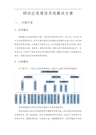 移动应急通信系统解决方案