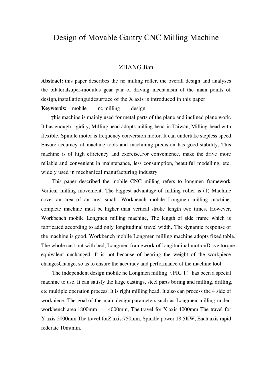 移动式龙门铣床的外文翻译_第1页