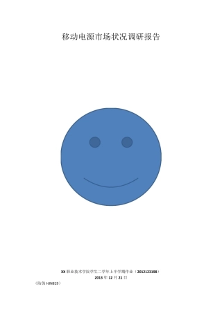 移动电源市场状况调研报告