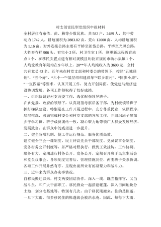 村支部富民型党组织申报材料