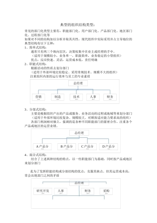 典型的组织结构类型