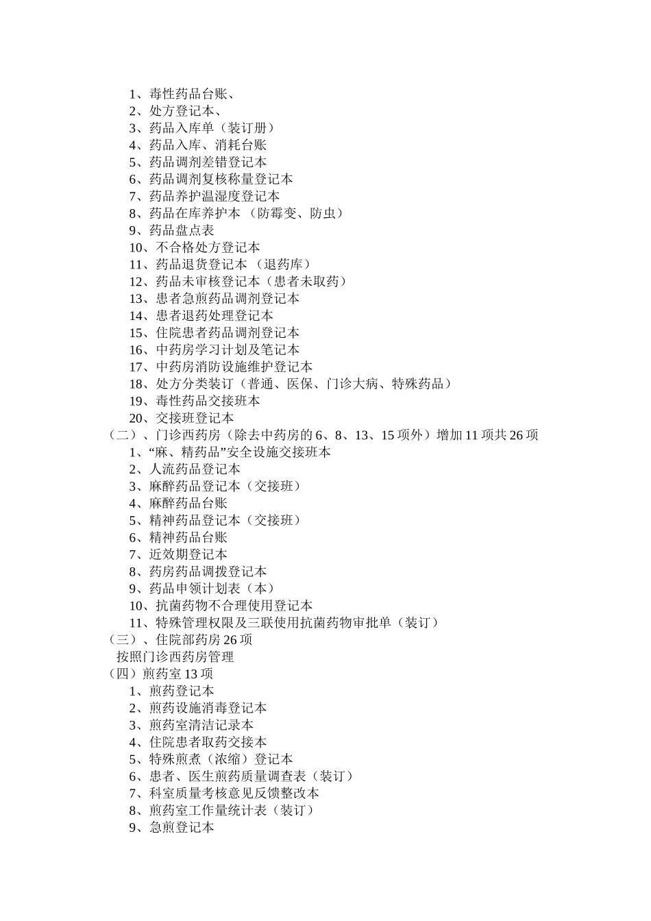 三甲创建药剂科资料目录_第2页