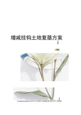 增减挂钩土地复垦方案