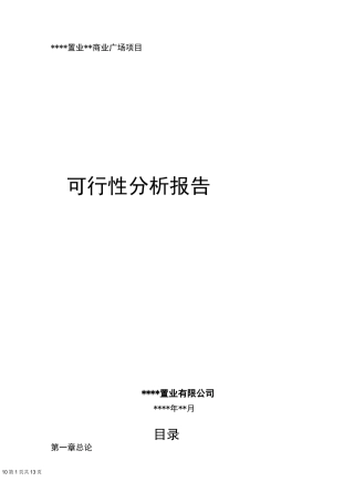 商业广场可行性报告