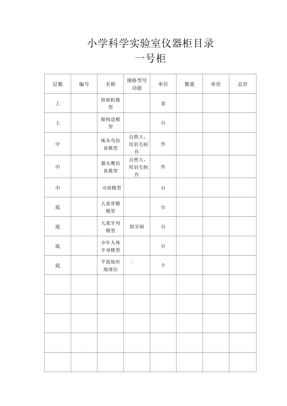 实验室仪器柜目录_第1页