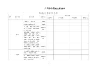 春节前安全检查表