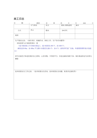 完整版施工日志