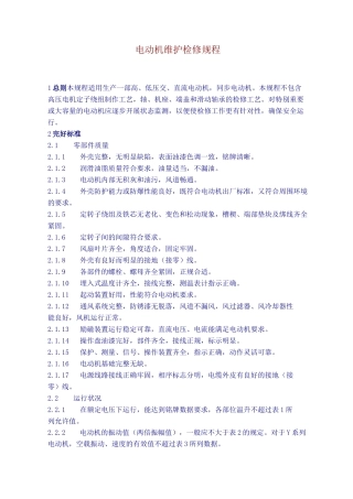 电动机检修规程