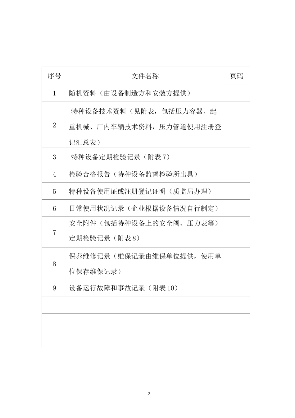 特种设备档案 记录_第2页