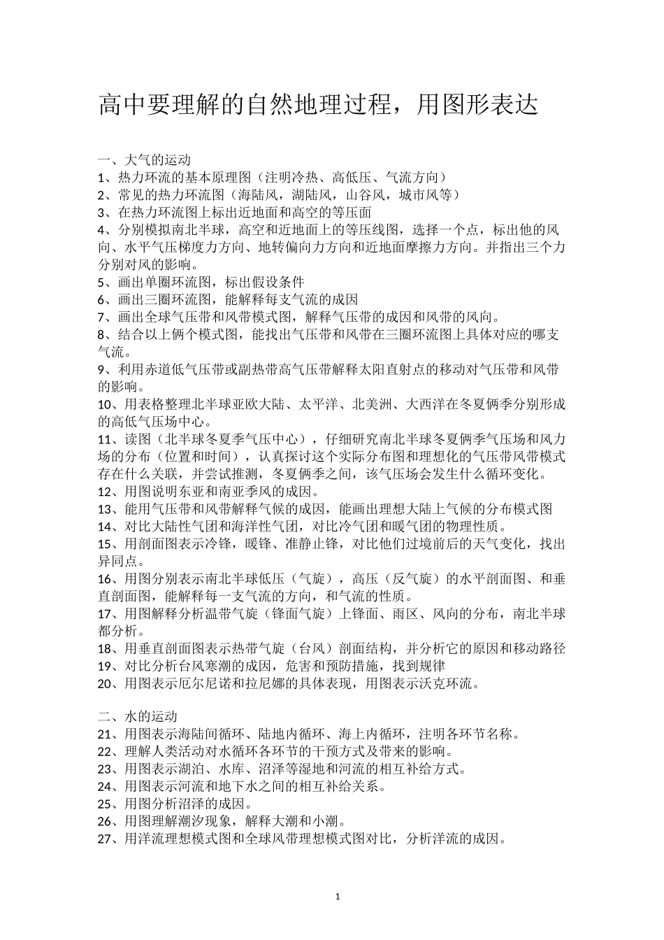 高中阶段要掌握的自然地理过程_第1页