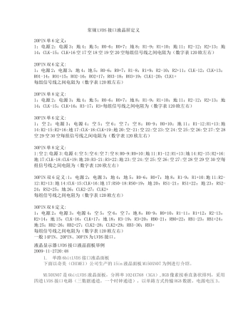 LVDS常规接口定义