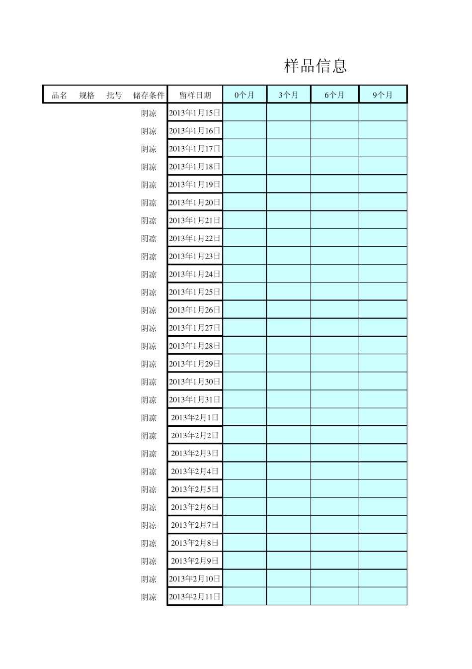 稳定性考察日期及提醒自动生成公式_第1页