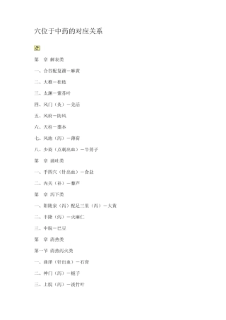 穴位于中药的对应关系