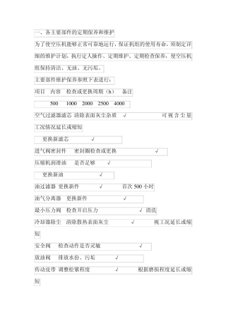 空压机定期保养维护