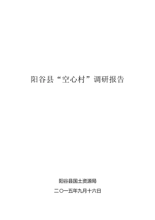 空心村调研报告(成稿)