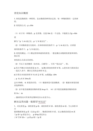 空心球的密度问题