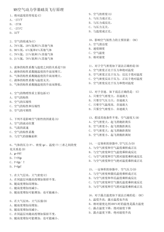 空气动力学与飞行原理,基础执照考题
