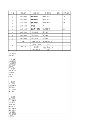 空气压缩机参数