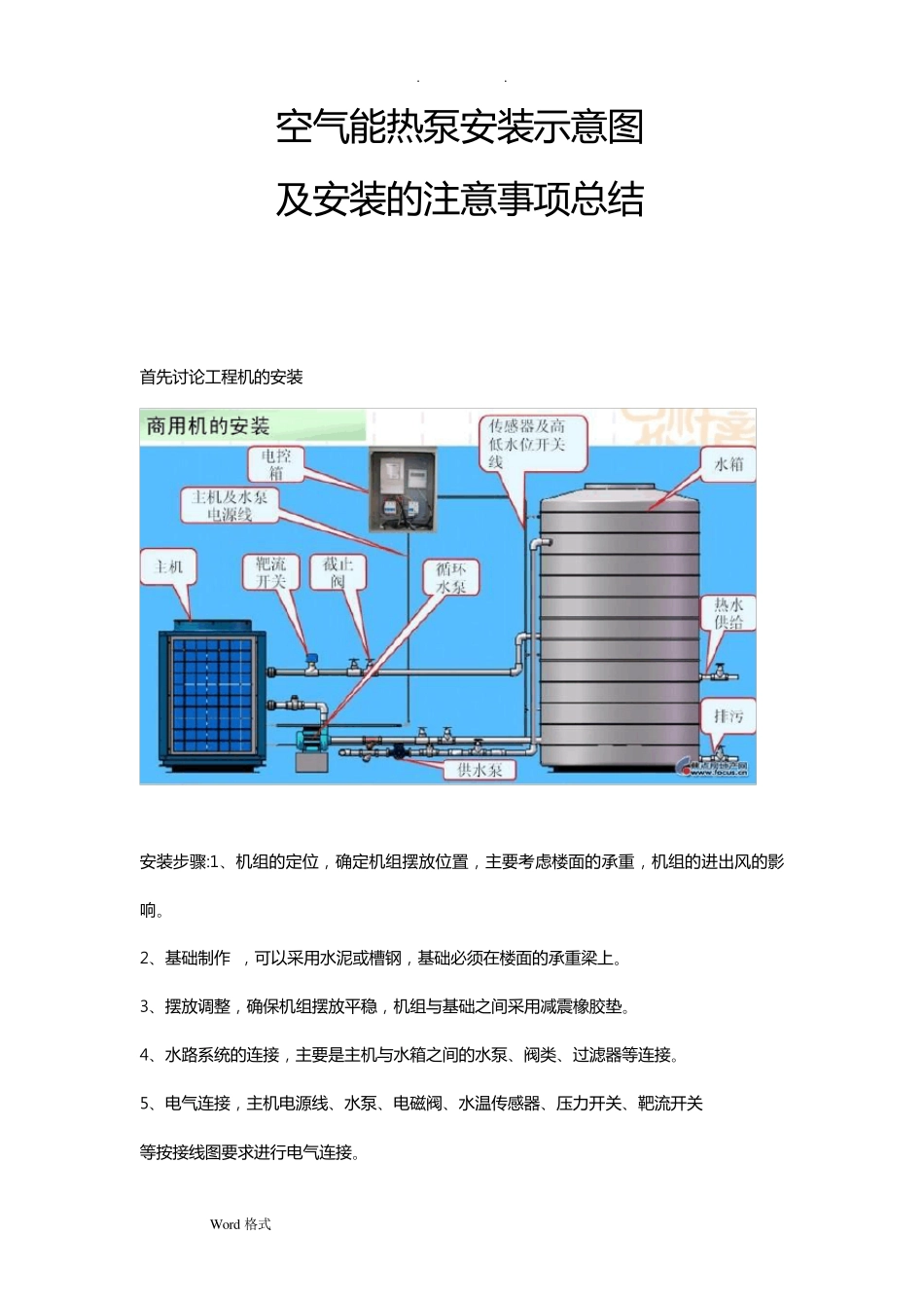 空气能热泵安装示意图_第1页