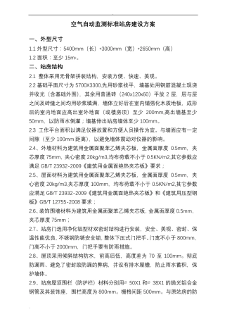 空气自动监测站房方案