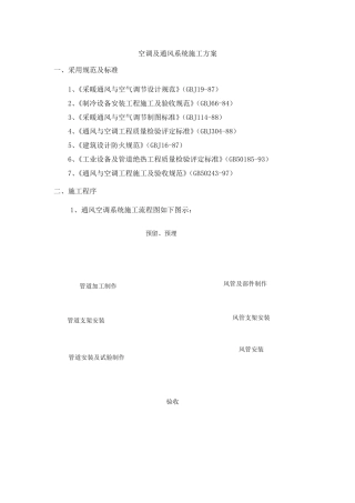 空调及通风系统施工方案