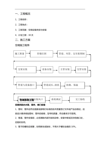 空调施工组织设计方案