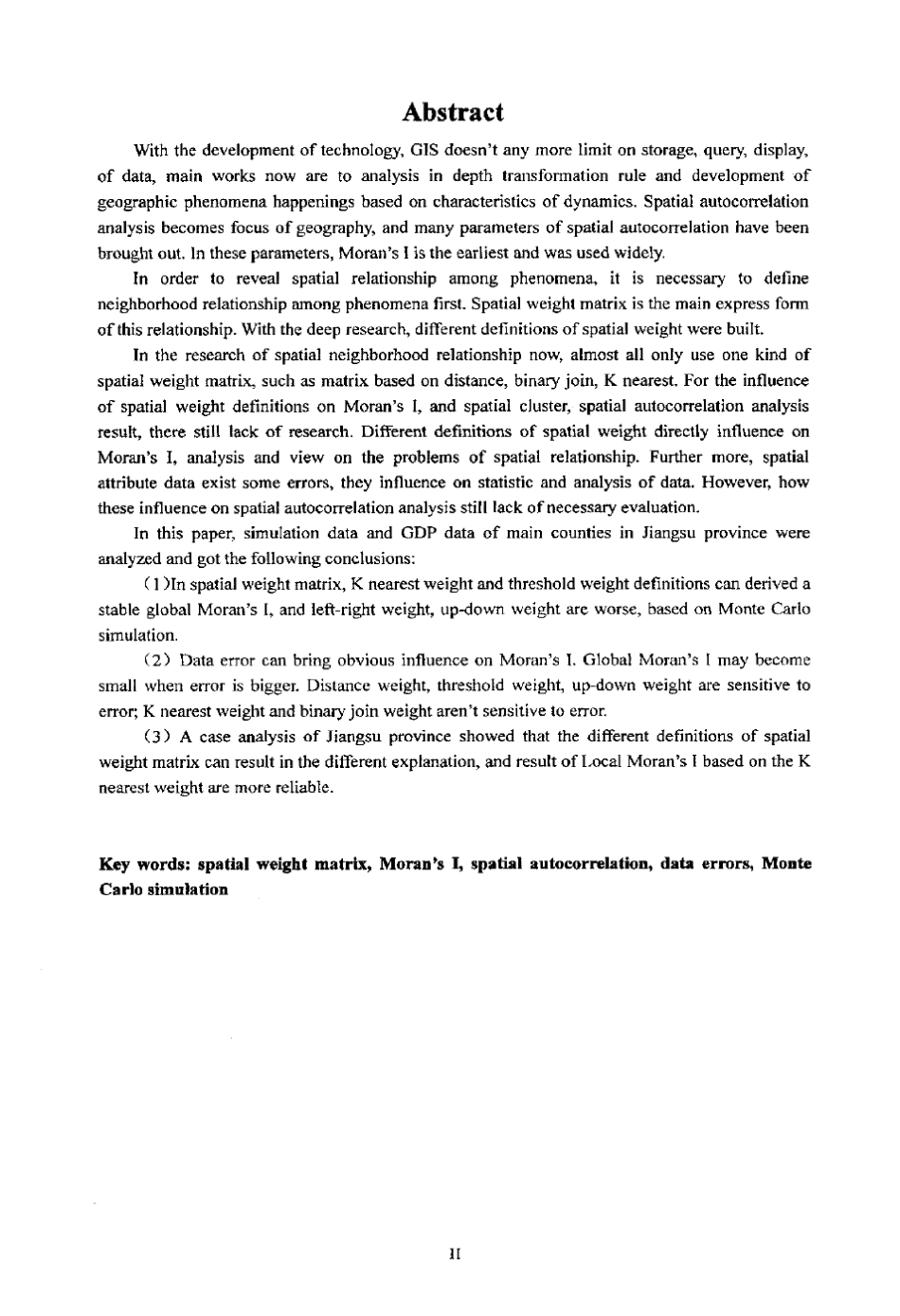 空间权重矩阵对Moran39;sⅠ指数影响的模拟分析_第3页