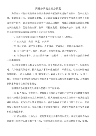 突发公共安全应急处理预案