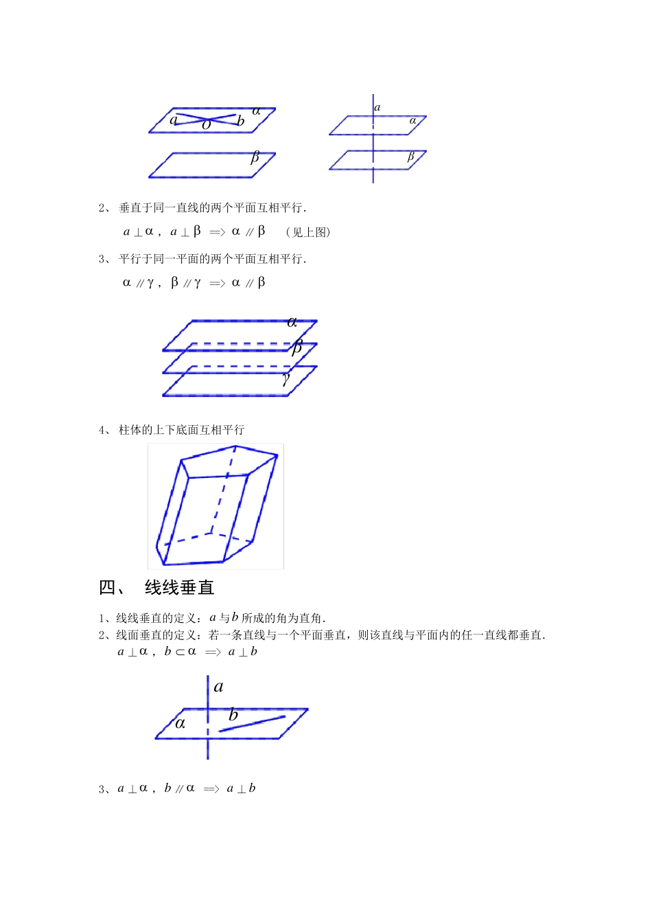 立体几何中有关平行、垂直常用的判定方法_第3页