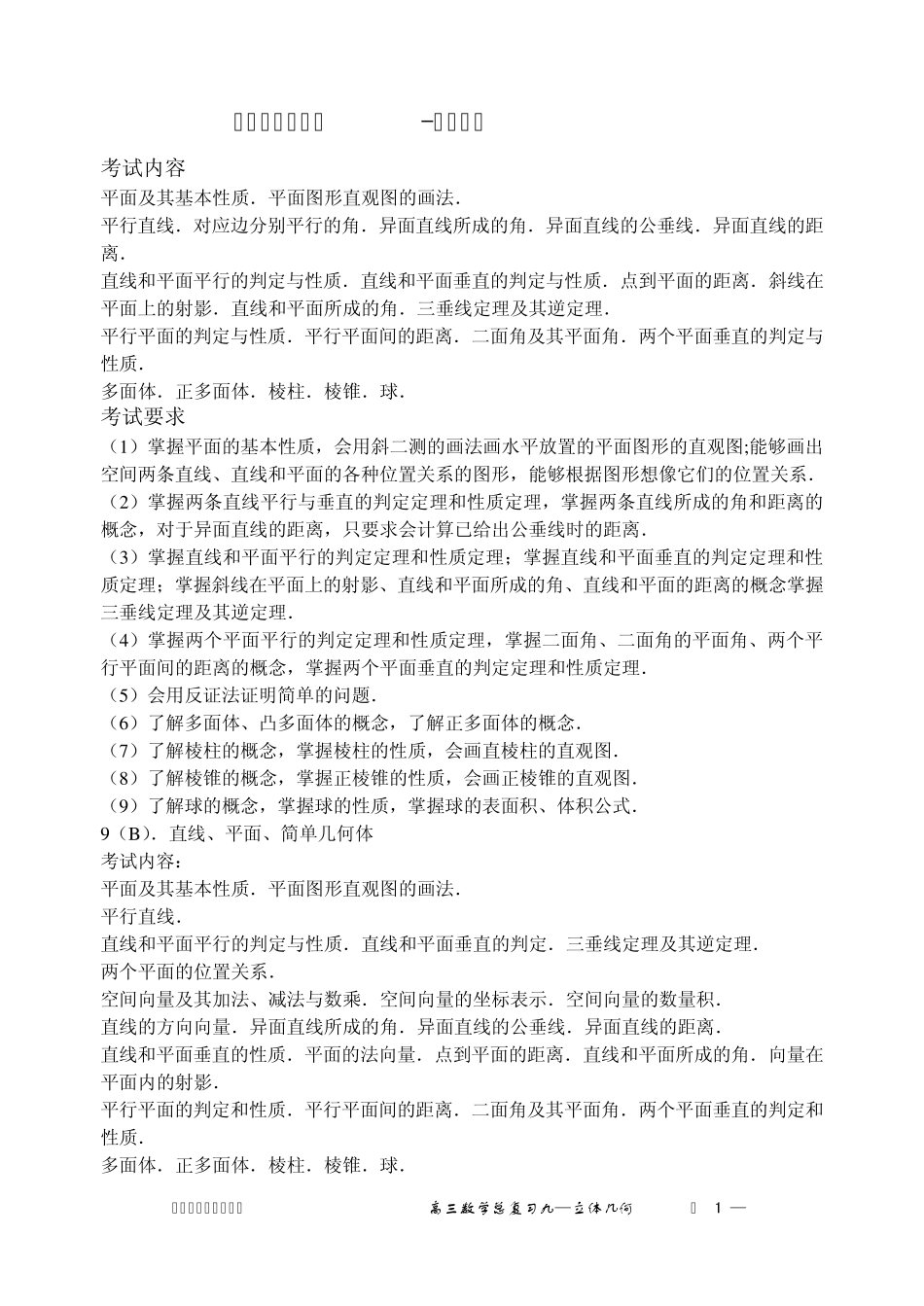 立体几何知识点总结_第1页