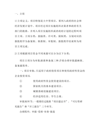 立项,四证办理相关情况归纳总结