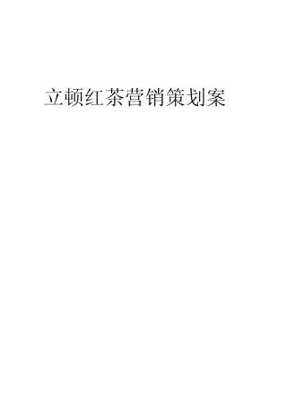 立顿红茶营销WORD文档