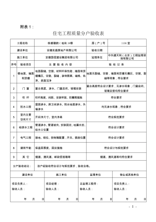 竣工验收一户一表