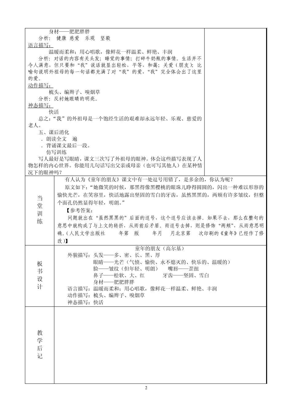 童年的朋友教案集体备课_第2页