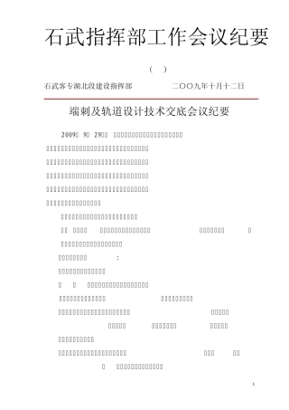 端刺及轨道设计技术交底会议纪要
