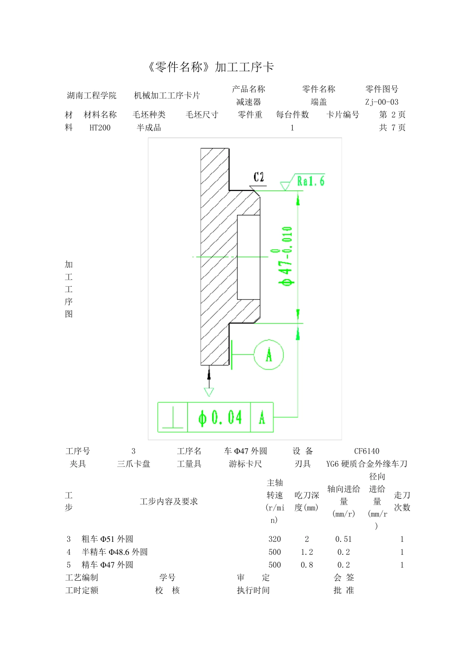 端盖加工工序卡_第2页