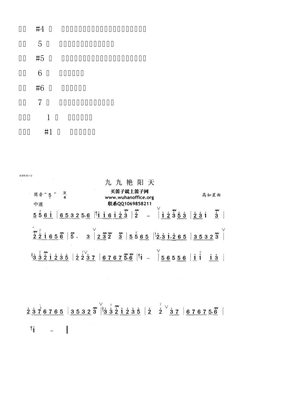 笛子指法和乐谱_第2页